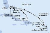Miami,Philipsburg,St John s,Charlotte Amalie,Nassau,Miami,Grand Turk Island,Ocean Cay,Nassau,Miami