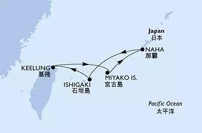 MSC BELLISSIMA - trasa 4 nocy podróż z: Naha (Okinawa) Japan w dniu 10/12/2026 - Naha,Ishigaki,Keelung,Miyako Is.,Naha