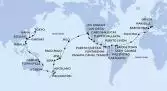 Genoa,Marseille,Barcelona,Funchal,Bridgetown,Saint George,Willemstad,Cartagena,Puerto Limon,CTB-Panama Canal,BLB-Panam Canal,Puntarenas,Puerto Quetzal,Puerto Vallarta,Cabo San Lucas,San Diego,Los Angeles,Los Angeles,Hilo,Pago Pago,Apia,Suva,Auckland,Auckland,Wellington,Sydney,Sydney,Townsville,Cairns,Manila,Manila,Keelung,Ishigaki,Naha,Tokyo,Tokyo