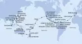 Barcelona,Funchal,Bridgetown,Saint George,Willemstad,Cartagena,Puerto Limon,CTB-Panama Canal,BLB-Panam Canal,Puntarenas,Puerto Quetzal,Puerto Vallarta,Cabo San Lucas,San Diego,Los Angeles,Los Angeles,Hilo,Pago Pago,Apia,Suva,Auckland,Auckland,Wellington,Sydney,Sydney,Townsville,Cairns,Manila,Manila,Keelung,Ishigaki,Naha,Tokyo,Tokyo,Nagasaki,Busan,Shanghai,Hong Kong,Da Nang,Singapore