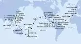 Civitavecchia,Genoa,Marseille,Barcelona,Funchal,Bridgetown,Saint George,Willemstad,Cartagena,Puerto Limon,CTB-Panama Canal,BLB-Panam Canal,Puntarenas,Puerto Quetzal,Puerto Vallarta,Cabo San Lucas,San Diego,Los Angeles,Los Angeles,Hilo,Pago Pago,Apia,Suva,Auckland,Auckland,Wellington,Sydney,Sydney,Townsville,Cairns,Manila,Manila,Keelung,Ishigaki,Naha,Tokyo,Tokyo,Nagasaki,Busan,Shanghai,Hong Kong,Da Nang,Singapore