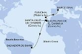 Barcelona,Funchal,Las Palmas de G.Canaria,Santa Cruz de Tenerife,Salvador
