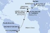 Marseille,Barcelona,Funchal,Las Palmas de G.Canaria,Santa Cruz de Tenerife,Salvador,Rio de Janeiro