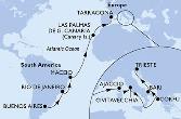 Buenos Aires,Rio de Janeiro,Maceio,Las Palmas de G.Canaria,Tarragona,Ajaccio,Civitavecchia,Corfu,Bari,Trieste