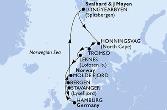 Hamburg,Bergen,Molde Fjord,Longyearbyen,Honningsvag,Tromso,Leknes,Stavanger,Hamburg