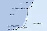 Santos,Rio de Janeiro,Buzios,Salvador,Maceio