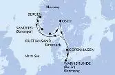 Copenhagen,Warnemunde,Sandnes,Bergen,Kristiansand,Oslo,Copenhagen