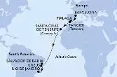 Barcelona,Malaga,Tangier,Santa Cruz de Tenerife,Salvador,Ilheus,Rio de Janeiro
