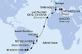 Montevideo,Buenos Aires,Rio de Janeiro,Maceio,Las Palmas de G.Canaria,Tarragona,Ajaccio,Civitavecchia