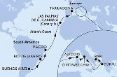 Buenos Aires,Rio de Janeiro,Maceio,Las Palmas de G.Canaria,Tarragona,Ajaccio,Civitavecchia,Corfu,Bari