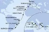 Buenos Aires,Rio de Janeiro,Maceio,Las Palmas de G.Canaria,Tarragona,Ajaccio,Civitavecchia,Corfu,Bari