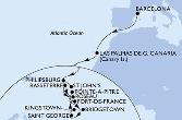 Barcelona,Las Palmas de G.Canaria,Philipsburg,Basseterre,Roseau,Bridgetown,Saint George,Kingstown,Fort de France,Pointe-a-Pitre,St John s,Philipsburg,Basseterre,Roseau,Fort de France