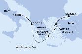 Piraeus,Izmir,Istanbul,Corfu,Bari