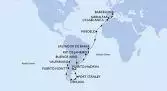 Barcelona,Gibraltar,Casablanca,Mindelo,Salvador,Rio de Janeiro,Rio de Janeiro,Buenos Aires,Buenos Aires,Puerto Madryn,Port Stanley,Ushuaia,Ushuaia,Puerto Montt,Valparaiso,Valparaiso