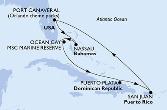 Port Canaveral,Nassau,Ocean Cay,Puerto Plata,San Juan,Port Canaveral