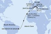 Civitavecchia,Genoa,Marseille,Barcelona,Las Palmas de G.Canaria,Salvador