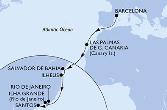 Barcelona,Las Palmas de G.Canaria,Salvador,Ilheus,Ilha Grande,Rio de Janeiro,Santos