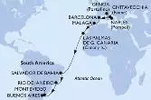 Naples,Genoa,Civitavecchia,Barcelona,Malaga,Las Palmas de G.Canaria,Salvador,Rio de Janeiro,Montevideo,Buenos Aires