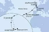 Southampton,Le Havre,Ponta Delgada,St John s,Kingstown,Bridgetown