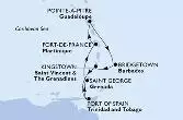 Fort de France,Pointe-a-Pitre,Bridgetown,Kingstown ,Port of Spain,Saint George,Fort de France