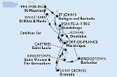 Fort de France,Pointe-a-Pitre,St John s,Philipsburg,Basseterre,Roseau,Fort de France,Pointe-a-Pitre,Bridgetown,Kingstown,Castries,Saint George,Fort de France