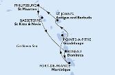 Pointe-a-Pitre,St John s,Philipsburg,Basseterre,Roseau,Fort de France,Pointe-a-Pitre