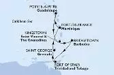 Pointe-a-Pitre,Kingstown,Bridgetown,Port of Spain,Saint George,Fort de France,Pointe-a-Pitre