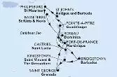 Bridgetown,Kingstown,Saint George,Fort de France,Pointe-a-Pitre,St John s,Philipsburg,Basseterre,Roseau,Fort de France,Pointe-a-Pitre,Castries,Bridgetown