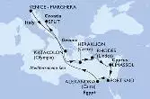 Venice-Marghera,Katakolon,Heraklion,Rhodes,Limassol,Port Said,Alexandria,Split