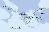 Piraeus,Izmir,Istanbul,Corfu,Bari