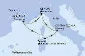 Civitavecchia,Genoa,Marseille,Olbia,Civitavecchia