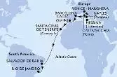 Venice-Marghera,Messina,Naples,Civitavecchia,Barcelona,Cadiz,Santa Cruz de Tenerife,Salvador,Rio de Janeiro
