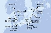 Oslo,Copenhagen,Warnemunde,Gdynia,Klaipeda,Riga,Tallinn,Helsinki,Stockholm,Stockholm