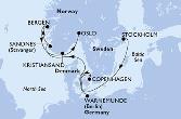Stockholm,Copenhagen,Warnemunde,Sandnes,Bergen,Kristiansand,Oslo