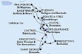 Fort de France,Pointe-a-Pitre,Bridgetown,Kingstown,Saint George,Castries,Fort de France,Pointe-a-Pitre,Philipsburg,St John s,Basseterre,Roseau,Fort de France
