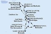 Fort de France,Pointe-a-Pitre,Castries,Bridgetown,Kingstown,Saint George,Fort de France,Pointe-a-Pitre,St John s,Philipsburg,Basseterre,Roseau,Fort de France