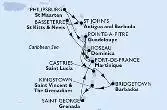 Bridgetown,Kingstown,Saint George,Fort de France,Pointe-a-Pitre,Philipsburg,St John s,Basseterre,Roseau,Fort de France,Pointe-a-Pitre,Castries,Bridgetown