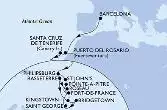 Barcelona,Puerto del Rosario,Santa Cruz de Tenerife,Philipsburg,Basseterre,Kingstown,Bridgetown,Saint George,Fort de France,Pointe-a-Pitre,St John s,Philipsburg,Basseterre,Roseau,Fort de France