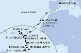 Bridgetown,Saint George,Kingstown,Fort de France,Pointe-a-Pitre,Philipsburg,Road Town,St John s,Santa Cruz de Tenerife,Barcelona
