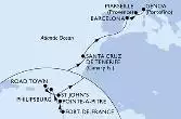 Fort de France,Pointe-a-Pitre,Philipsburg,Road Town,St John s,Santa Cruz de Tenerife,Barcelona,Marseille,Genoa