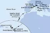 Pointe-a-Pitre,Philipsburg,Road Town,St John s,Santa Cruz de Tenerife,Barcelona,Marseille,Genoa,La Spezia,Civitavecchia