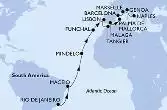 Rio de Janeiro,Maceio,Mindelo,Funchal,Lisbon,Tangier,Malaga,Palma de Mallorca,Barcelona,Marseille,Genoa,Naples