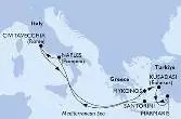 Marmaris,Santorini,Naples,Civitavecchia,Mykonos,Kusadasi,Marmaris