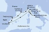 Genoa,Marseille,Tarragona,Valencia,La Spezia,Civitavecchia,Genoa