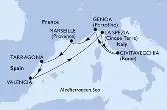 Marseille,Tarragona,Valencia,La Spezia,Civitavecchia,Genoa,Marseille