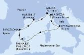 Barcelona,Marseille,Genoa,La Spezia,Civitavecchia,Palma de Mallorca,Barcelona