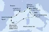 Marseille,Genoa,La Spezia,Civitavecchia,Palma de Mallorca,Barcelona,Marseille