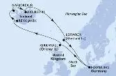 Hamburg,Kirkwall,Reykjavik,Isafjordur,Akureyri,Lerwick,Hamburg