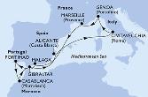 Malaga,Portimao,Casablanca,Gibraltar,Alicante,Civitavecchia,Genoa,Marseille,Malaga
