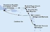 La Romana,Catalina Island,Virgin Gorda,Philipsburg,Fort de France,St John s,La Romana